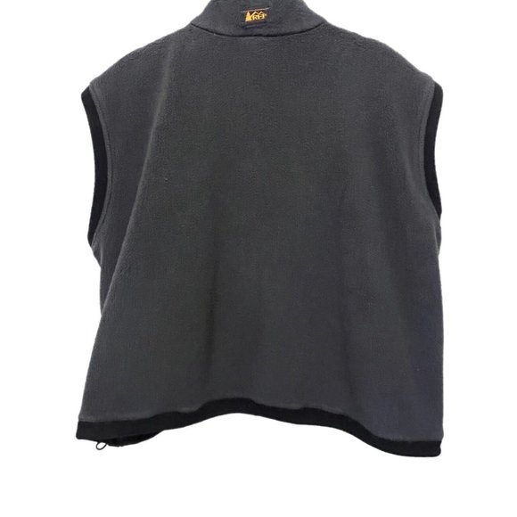 VTG REI Vest Men Medium Gray Fleece Full Zip Pockets Hiking Outdoors USA - Picture 3 of 5